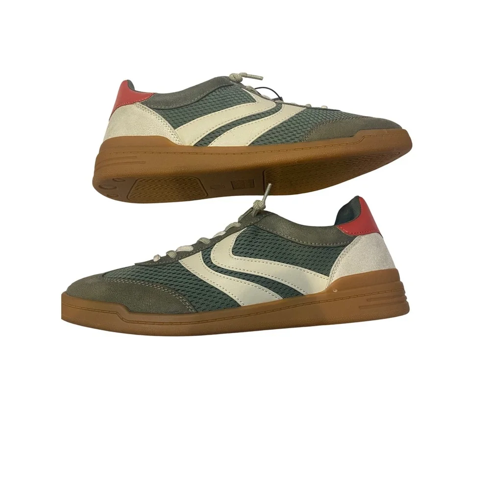 Madden NYC Women's Low Sneaker Green Mesh Faux Suede Gum Sole Size 11 678970342
